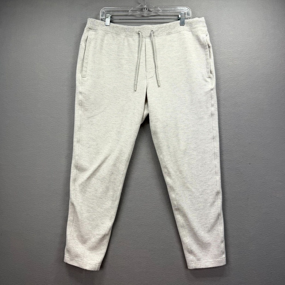 VRST Simple Jogger Pants Mens Large Light Gray Twill Terry Drawstring Athletic